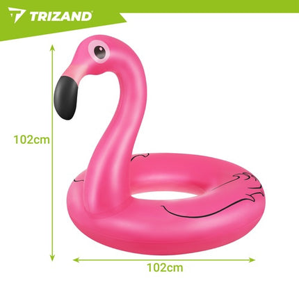 Pripučiamas flamingo žiedas 102 cm – patvarus PVC baseino plūduras