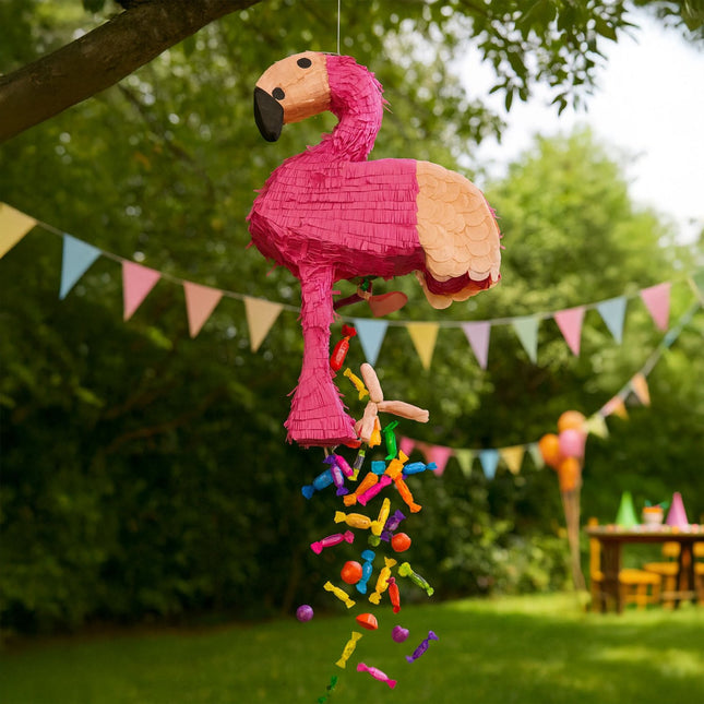 Flamingo Pinjatos rinkinys su pagaliuku ir kauke