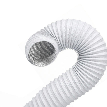Lanksti balta ventiliacijos žarna, 5 m x 100 mm, PVC ir aliuminio