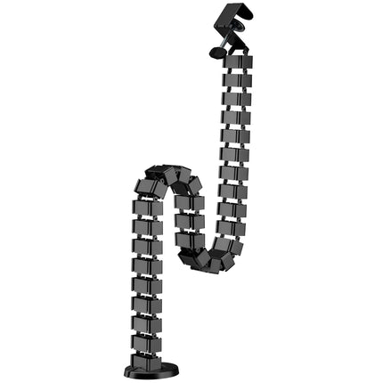 Flexible vertical cable duct for sit/stand desk Black