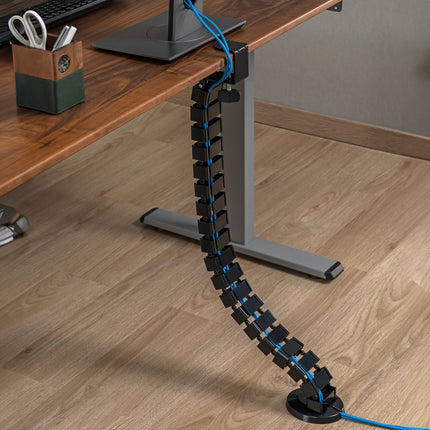 Flexible vertical cable duct for sit/stand desk Black