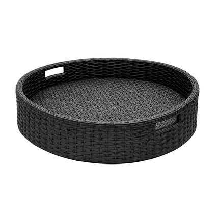 Plaukiojantis baseino padėklas, juodas, 80 cm – atsparus oro sąlygoms rotangas