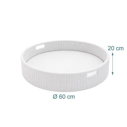 Plaukiojantis baseino padėklas – baltas, 60 cm, PE rotangas