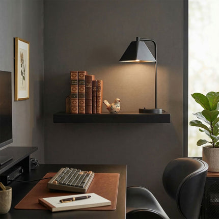 Floating Wall Shelf With Metal Bracket, Wall-Mounted