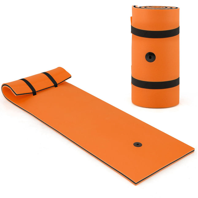 Plaukiojantis vandens kilimėlis, 3 sluoksnių XPE putplastis, 83 x 26 colių, oranžinis