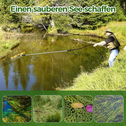 Plaukiojantis ežero grėblys su 92 cm grėblio galvute 92 x 12 x 156-230 cm