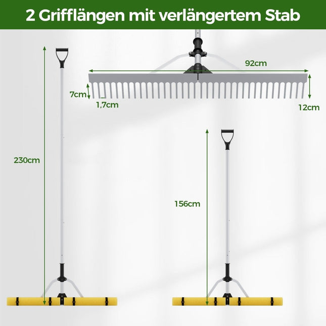 Plaukiojantis ežero grėblys su 92 cm grėblio galvute 92 x 12 x 156-230 cm