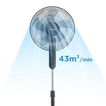 Floor Fan 3 Speeds and Remote Control, Black