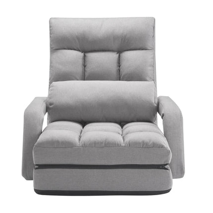Floor Gaming Chair, 5-Position Adjustable, Folding, Gray
