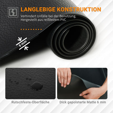 Grindų Apsauginis Paklotas Sporto Įrenginiams, PVC, Juodas, 180X90X0,6Cm