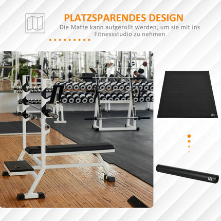 Grindų Apsauginis Paklotas Sporto Įrenginiams, PVC, Juodas, 180X90X0,6Cm