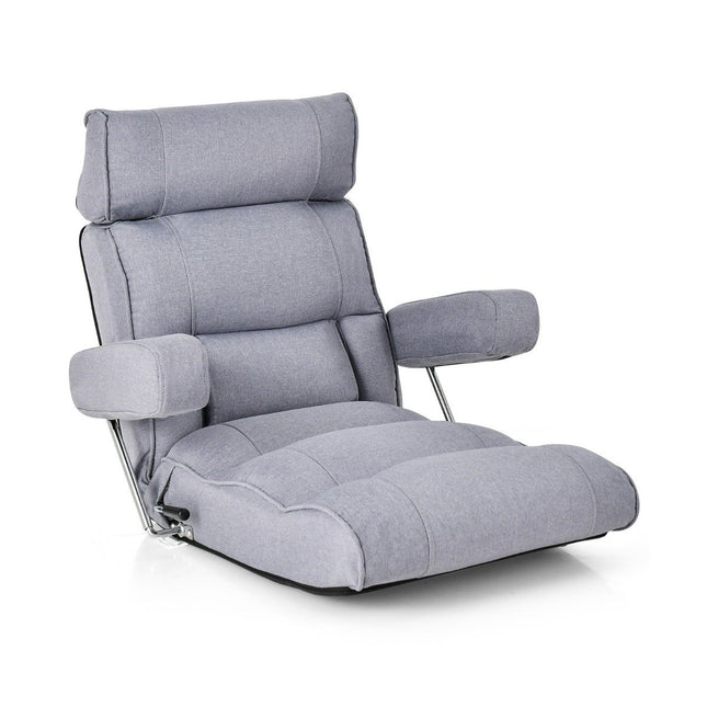 Sulankstoma sofa-lova su reguliuojamu atlošu, 80 x 72 x 75 cm, pilka