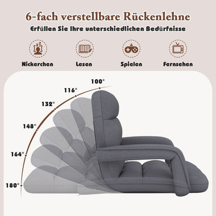 Grindų kėdė su reguliuojamu atlošu ir paminkštinta sėdyne „Bondensofa“ poilsio kėdė