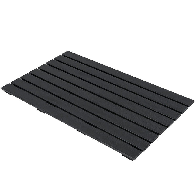 Grindų elementas saulės energija varomam dušui, WPC grindų plokštė sodo dušui, 100 x 60 x 2,5 cm, juoda