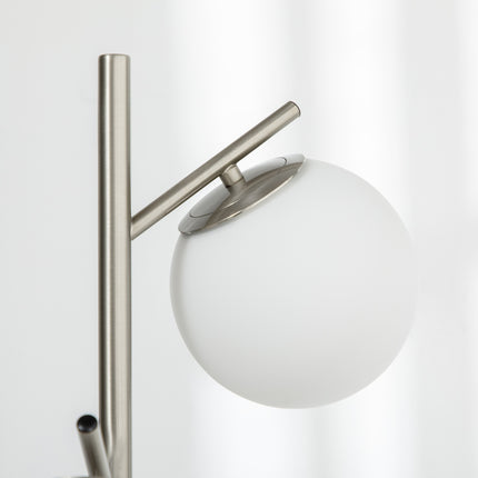 Floor lamp 40W E27, Silver & White, 169 cm, 3 glass shades