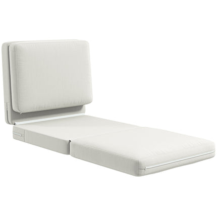 Grindų sofa 3 viename sulankstoma sofa-lova su aksomo imitacija, apmušta sofa-lova gali atlaikyti iki 240 kg, miegamajam, svetainei, kreminės baltos spalvos