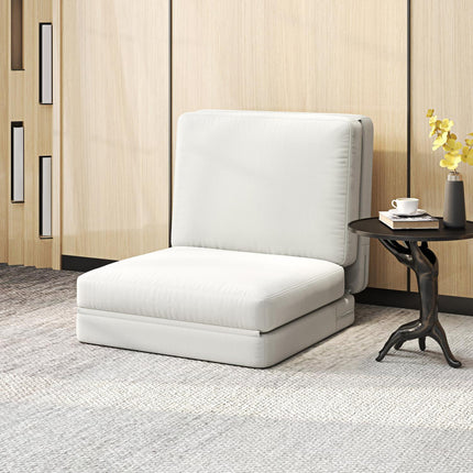 Grindų sofa 3 viename sulankstoma sofa-lova su aksomo imitacija, apmušta sofa-lova gali atlaikyti iki 240 kg, miegamajam, svetainei, kreminės baltos spalvos