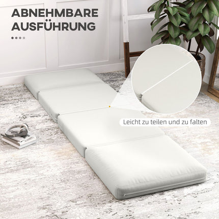 Grindų sofa 3 viename sulankstoma sofa-lova su aksomo imitacija, apmušta sofa-lova gali atlaikyti iki 240 kg, miegamajam, svetainei, kreminės baltos spalvos