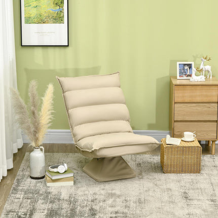 Adjustable floor chair, 360° rotatable, beige, 62x70x95 cm
