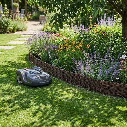 Flower Bed Edging Fence – Willow Wicker, Pegs Included