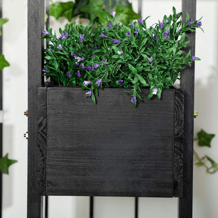 Raised garden bed with trellis, solid wood, 90x45x170 cm
