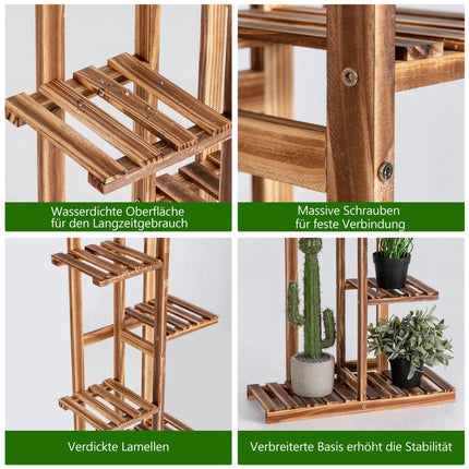 Flower shelf 5-tier wooden plant stand 50 x 21 x 103 cm brown