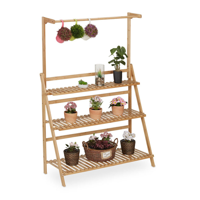 Flower stand in bamboo with hanging rod