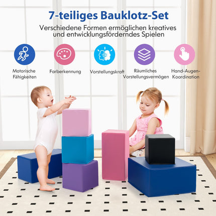 Putplasčio kaladėlių rinkinys - 7 vnt., minkšti ir patvarūs