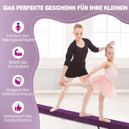 Sulankstoma 270 cm gimnastikos balansyras vaikams, violetinė