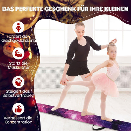 Sulankstoma 270 cm gimnastikos balansyras vaikams, violetinė