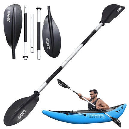Foldable Aluminium Kayak and SUP Paddle 230 cm, 5-Piece, Asymmetric Blades