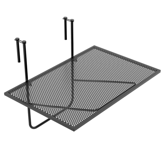 Sulankstomas balkono stalas - metalinis pakabinamas stalas, juodas