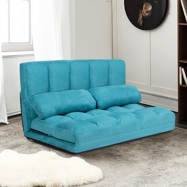 Sulankstoma sofa-lova, reguliuojama 6 pozicijų, mėlyna