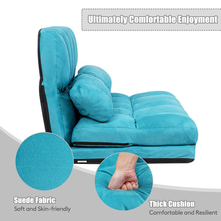 Sulankstoma sofa-lova, reguliuojama 6 pozicijų, mėlyna