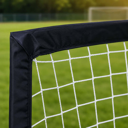Sulankstomų futbolo vartų rinkinys, juodos spalvos, su nešiojimo krepšiu