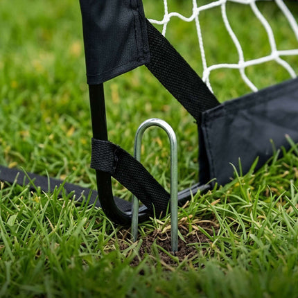 Sulankstomų futbolo vartų rinkinys, juodos spalvos, su nešiojimo krepšiu