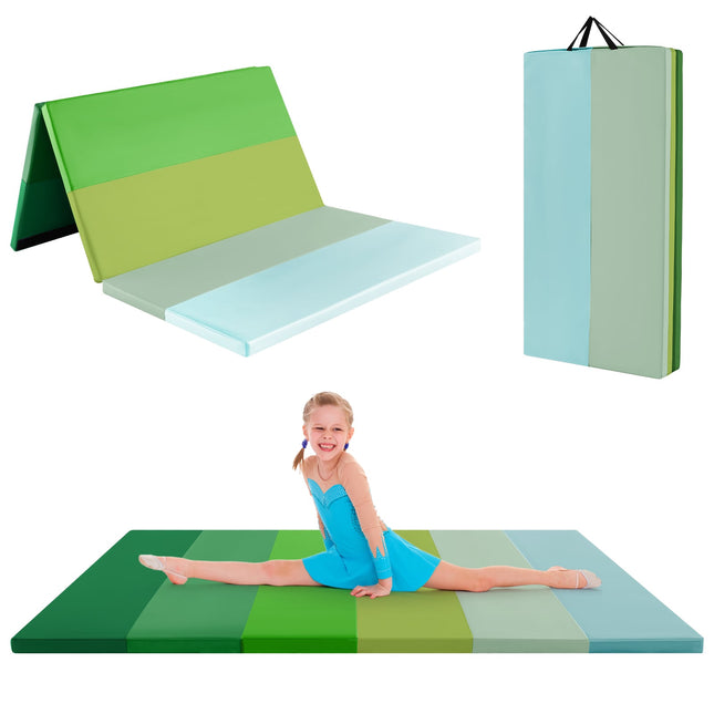 Sulankstomas gimnastikos kilimėlis, 180x120 cm, žalias, PU putos