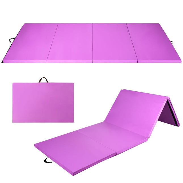 Sulankstomas gimnastikos kilimėlis, 240x116x5 cm, violetinis