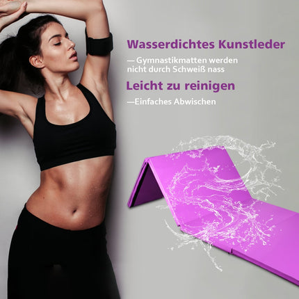 Sulankstomas gimnastikos kilimėlis, 240x116x5 cm, violetinis
