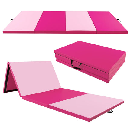 Sulankstomas gimnastikos kilimėlis, 300x117x5 cm, ryškiai rožinis