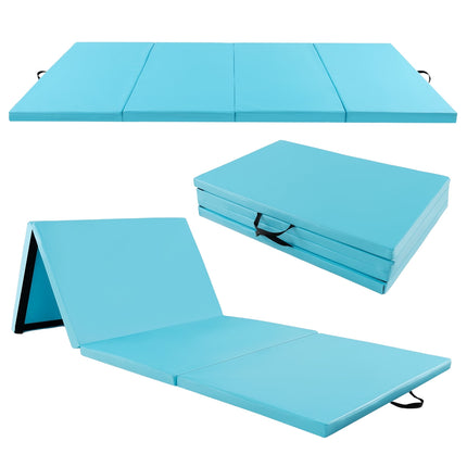 Sulankstomas gimnastikos kilimėlis, 300x117x5 cm, šviesiai mėlynas
