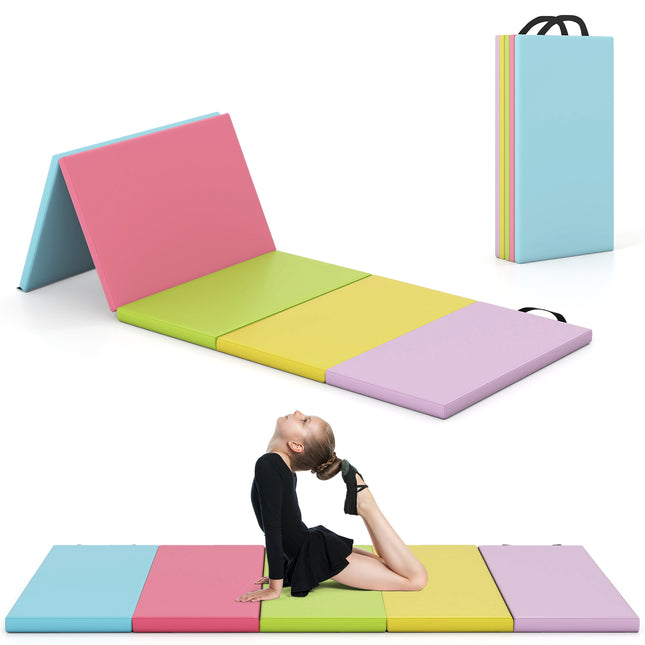 Sulankstomas gimnastikos kilimėlis, PU, 200x75 cm, lengvai nešiojamas