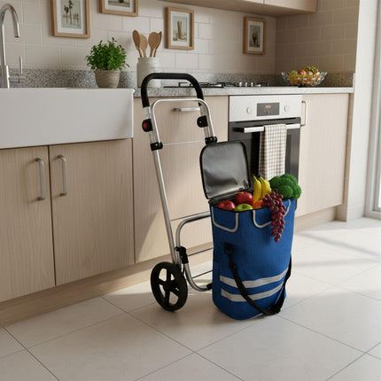 Sulankstomas pirkinių vežimėlis, 45 l, šaltkrepšis, 35 kg talpa