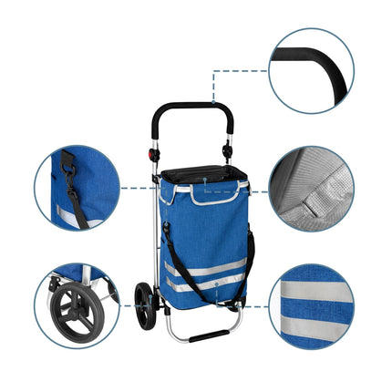 Sulankstomas pirkinių vežimėlis, 45 l, šaltkrepšis, 35 kg talpa