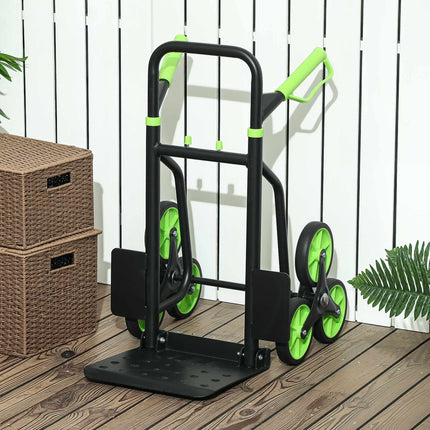Sulankstomas rankinis vežimėlis laiptams lipti, plieninis rėmas, 120 kg keliamoji galia