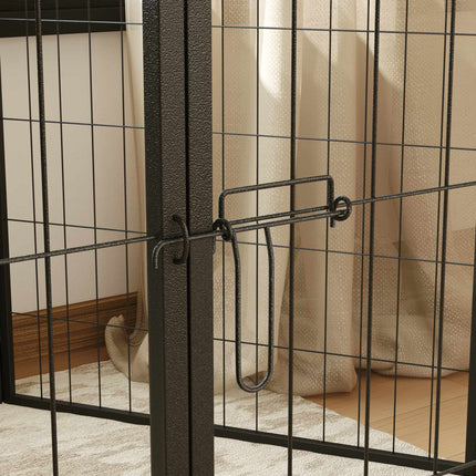 Sulankstomas plieninis gyvūnų žaidimų aptvaras, 6 dalys, pilkas