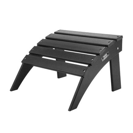 Folding Adirondack Ottoman, HDPE, Weather-Resistant, Black
