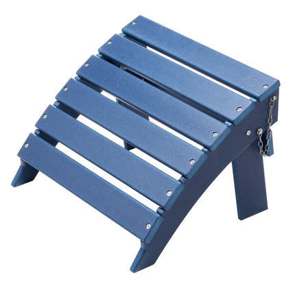 Folding Adirondack Ottoman, HDPE Weather-Resistant, Blue