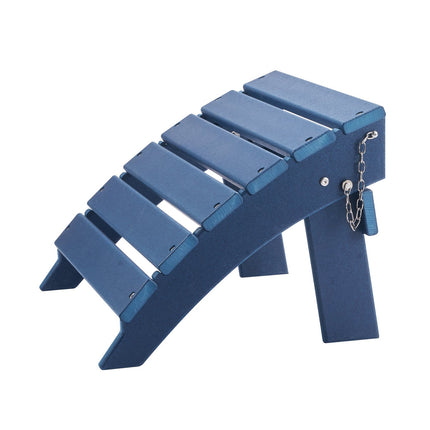 Folding Adirondack Ottoman, HDPE Weather-Resistant, Blue