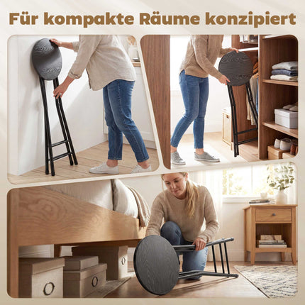 Sulankstomos baro kėdės, plienas ir MDF, 2 vnt. komplektas, juodos